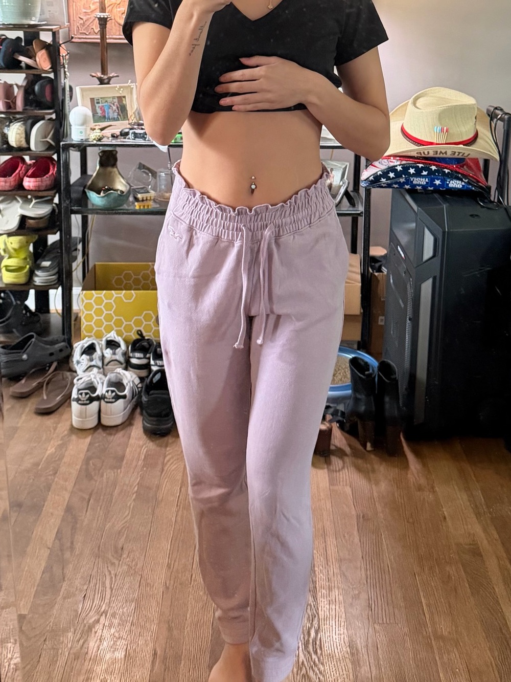 Hollister Lavender Drawstring Jogger Pants